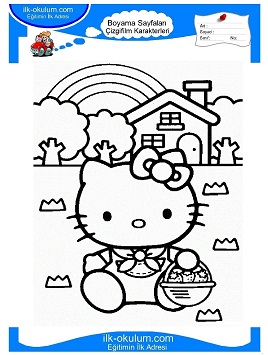 Çocuklar İçin Hello Kitty Boyama Sayfaları 